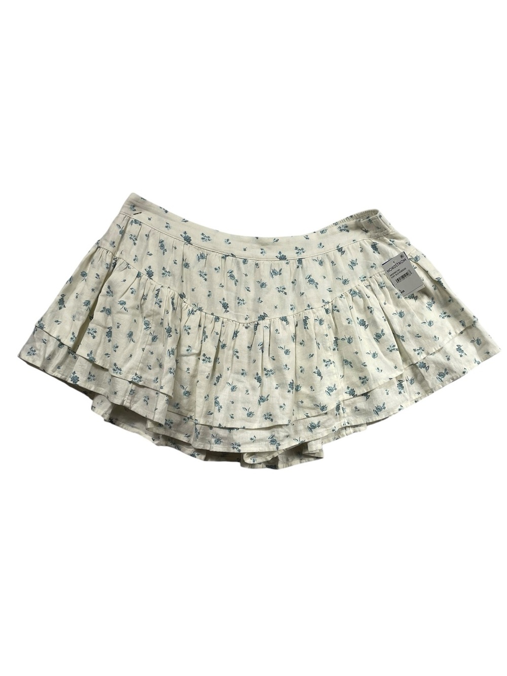 Abound Floral Skort Pleated LG Mini Ivory Rose Poppy NWT Linen Blend Summer